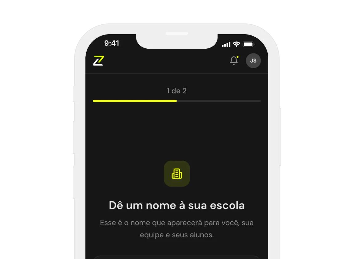 Criação da escola na plataforma My Skillzy