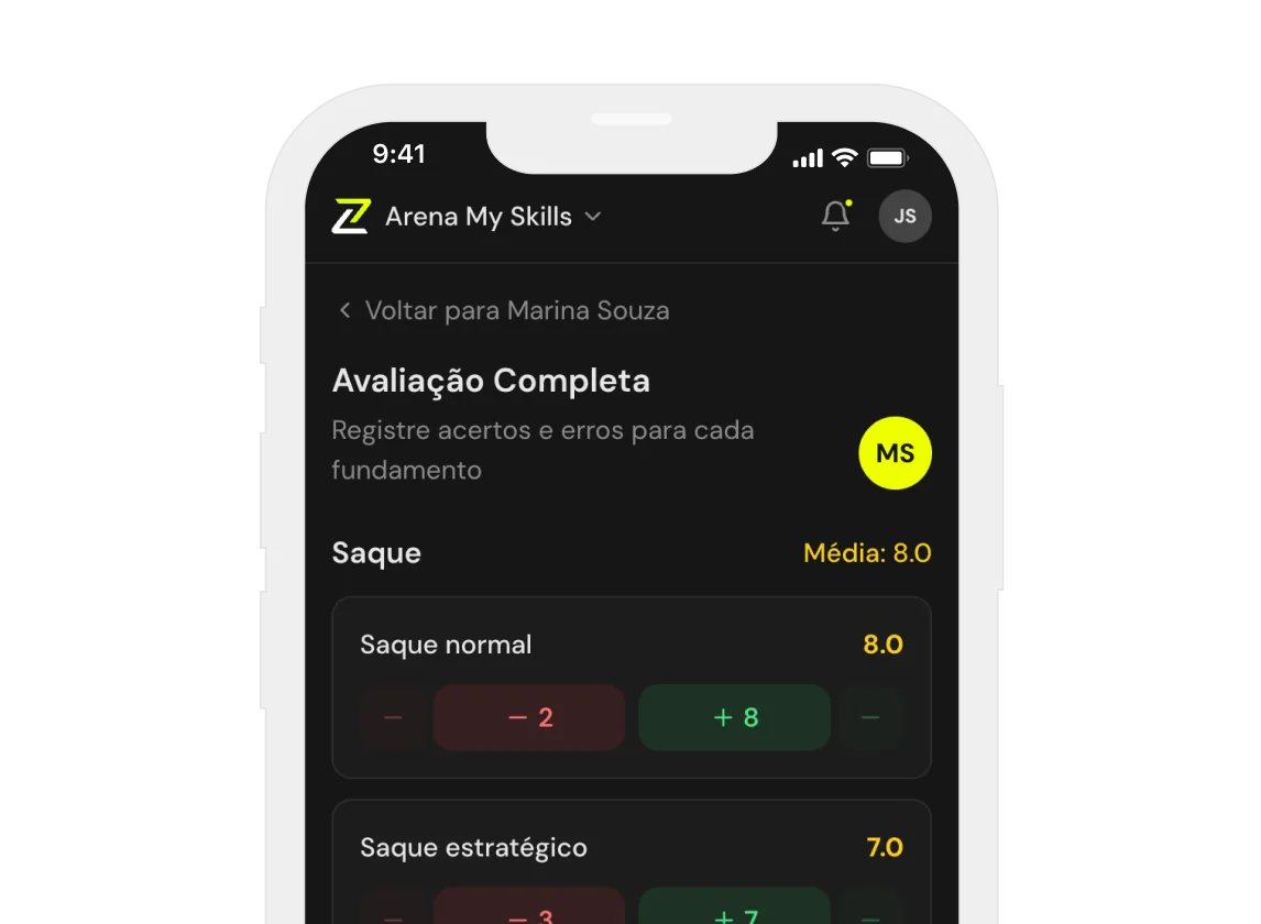 Avaliação de desempenho na plataforma My Skillzy