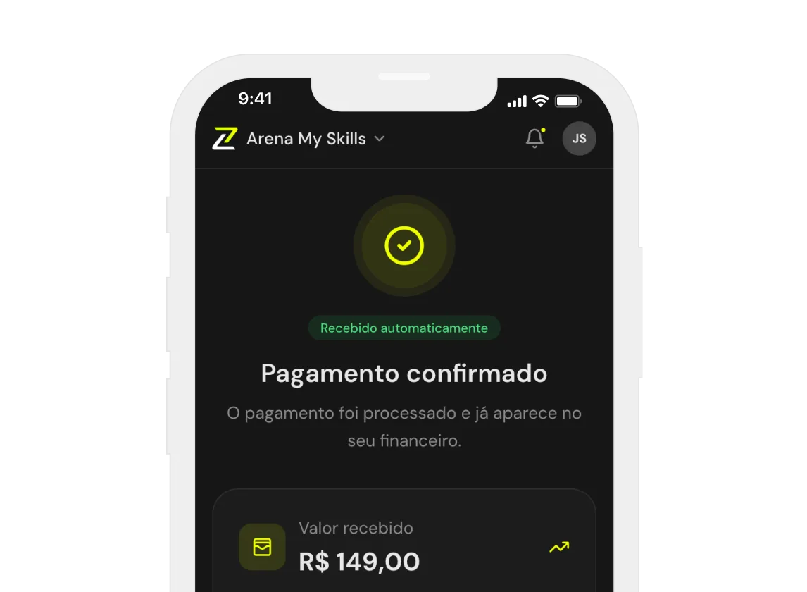 Pagamento automático na plataforma My Skillzy