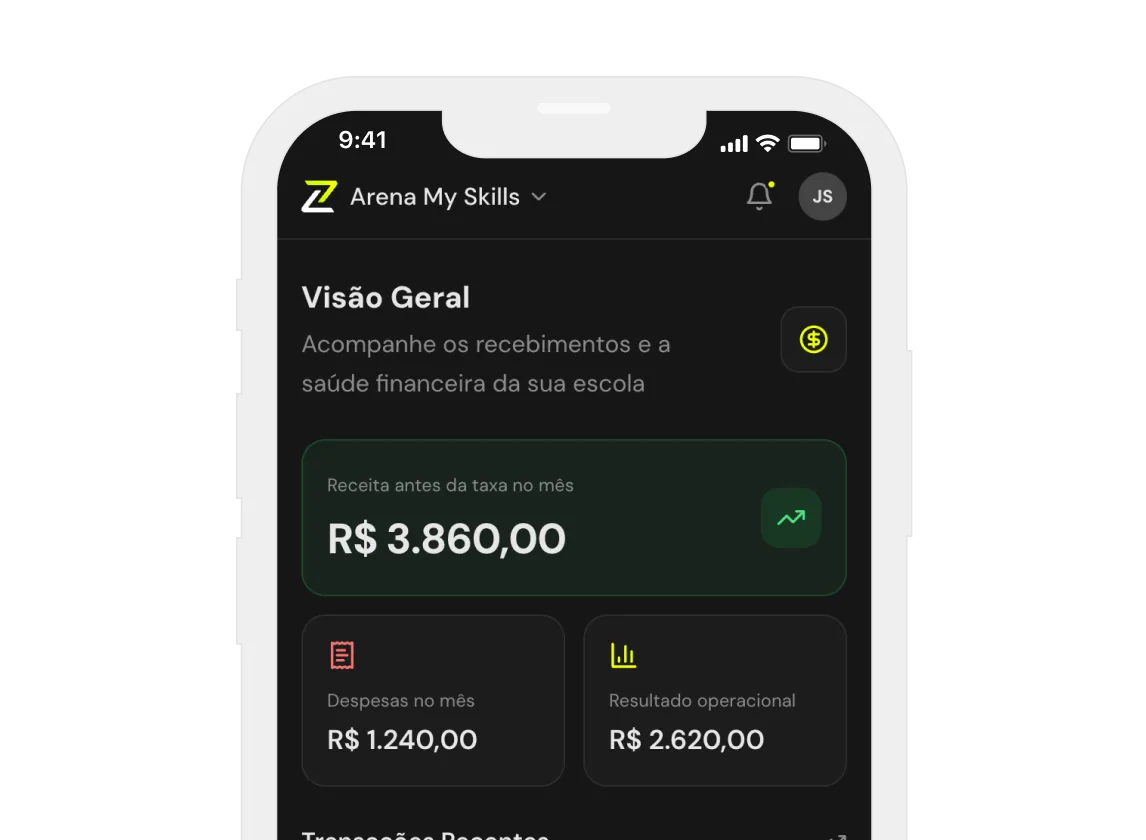 Controle financeiro centralizado na plataforma My Skillzy