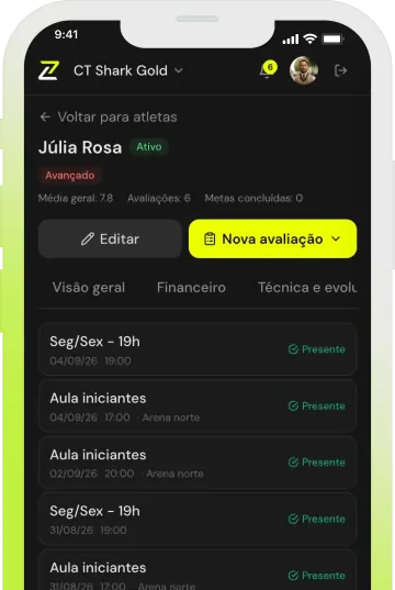 App da My Skillzy com aprovação de falta e solicitação de vaga